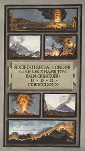 Vulkaanisen aineen fragmentit Vesuviukselta 8. elokuuta 1779 tapahtuneen purkauksen jälkeen, levy V, täydennys Sir William Hamin teokseen "Campi Phlegraei: Observations on the Volcanoes of the Two Sicilies" tekijältä Pietro Fabris